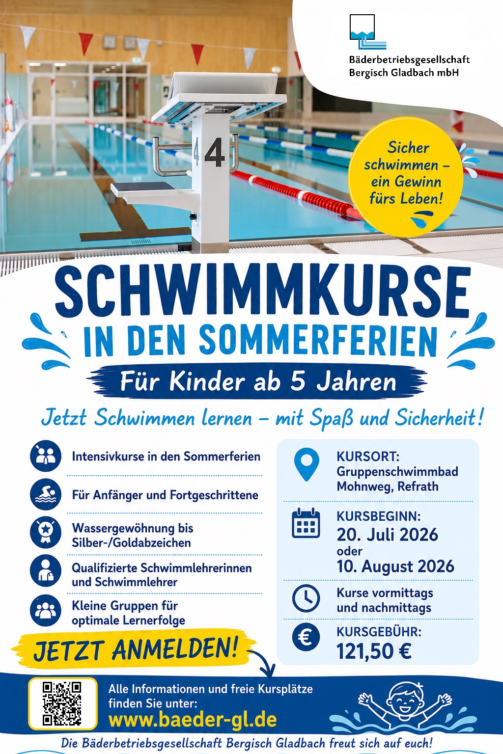 Schwimmkurse Sommerferien